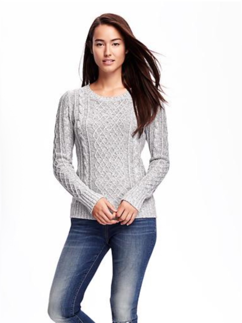 Gap grey cable knit sweater size extra small